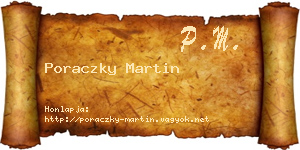 Poraczky Martin névjegykártya